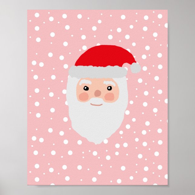 Santa Painting Jolly Illustration Art Poster (Front)