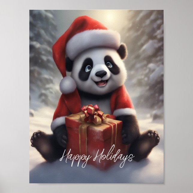 Santa Panda Bear Poster (Front)