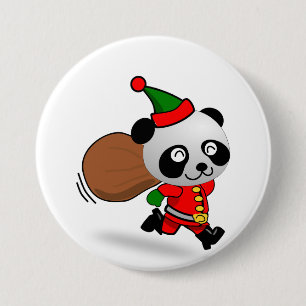 Santa Panda Button
