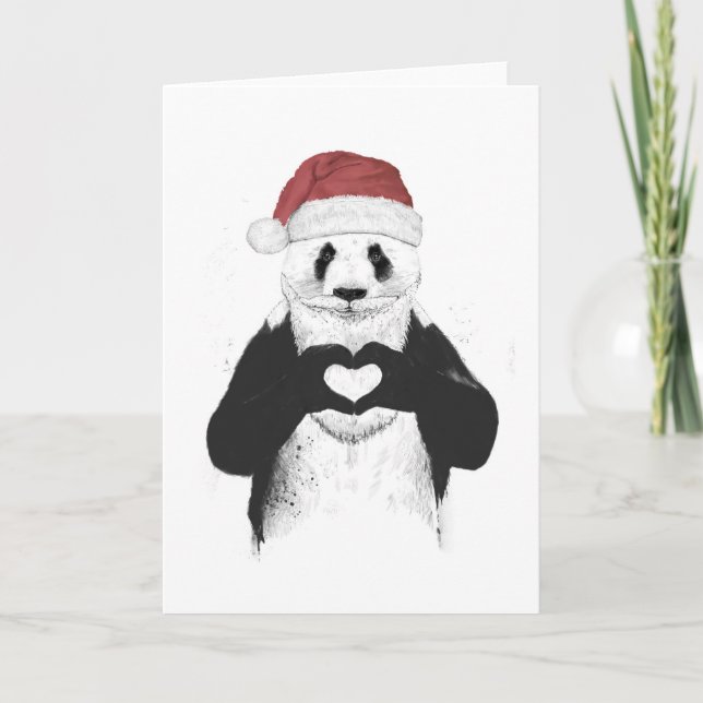 Santa panda holiday card (Front)