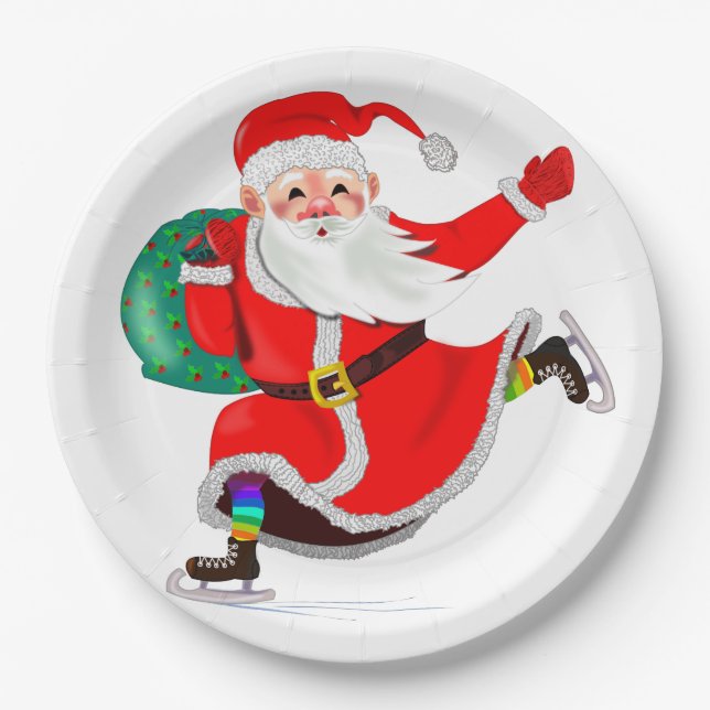 Santa Paper Plates Merry Christmas (Front)