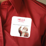Santa Party Name Tag Badge Christmas<br><div class="desc">*** Purchase the Matte Finish when using this sticker as a name tag*** This design may be personalised in the area provided by changing the photo and/or text. Or it can be customised by clicking Personalise this Template and then choosing the click to customise further option and delete or change...</div>