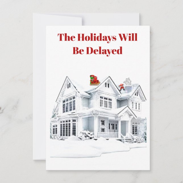Santa Passed Out Flat Card (Front)