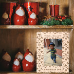 Santa Pattern | Merry Christmas Kids Photo Etched Frames<br><div class="desc">This fun etched photo frame features a santa pattern and the christmas year at the bottom in stencil font. At the top the name of your child. To change the text click on the personalise button. Contains A.I.</div>