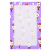 Santa Pattern. Purple Christmas Pattern.