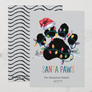 Santa Paw Merry Christmas Wishes Silver Holiday 