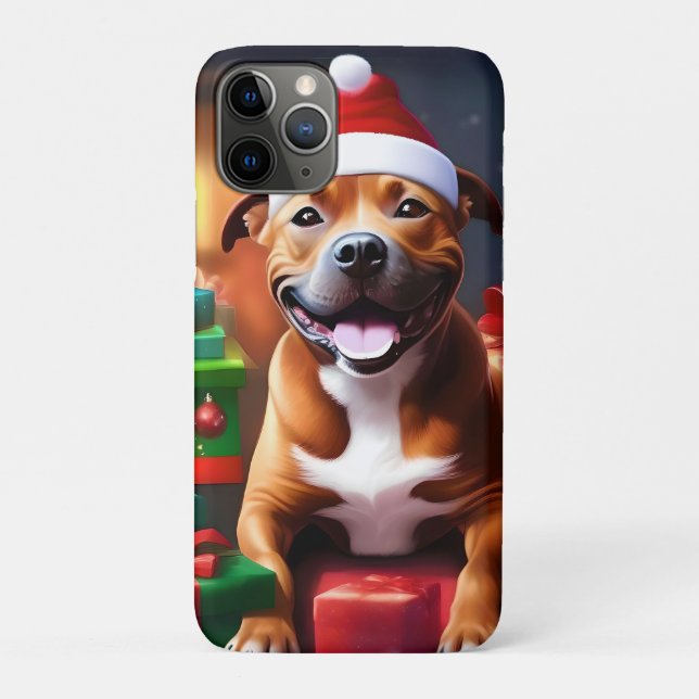 "Santa Paws: A Staffy’s Festive Surprise" Case-Mate iPhone Case (Back)