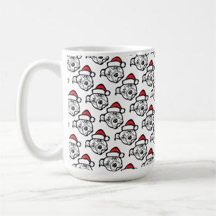 Santa Paws: AmStaff Dog in Festive Hat Coffee Mug