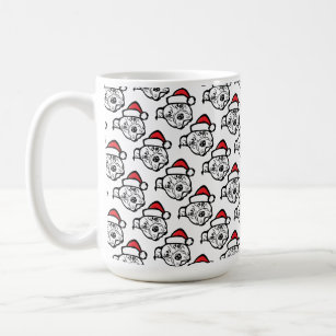 Santa Paws: AmStaff Dog in Festive Hat Coffee Mug