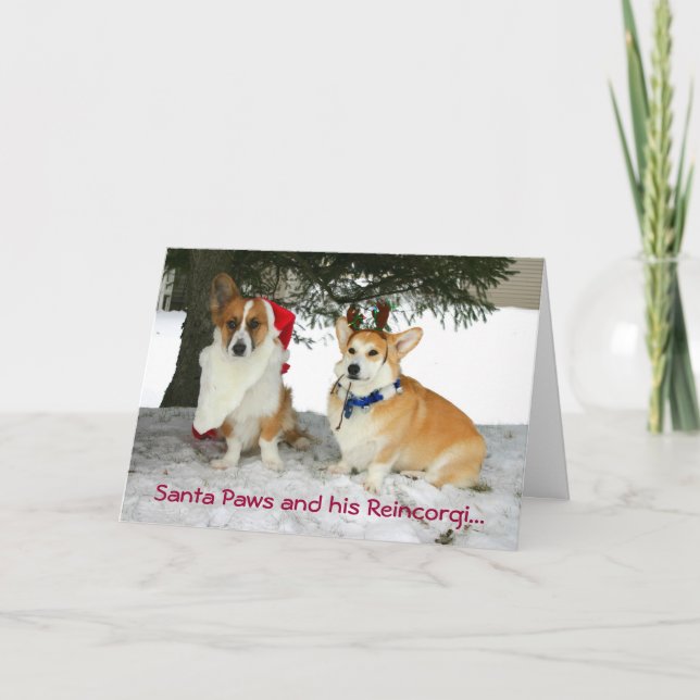 Santa Paws and his Reincorgi Holiday Card (Front)