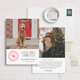 Santa Paws Approved Pet Christmas Photo Card