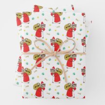 Santa Paws Cats Christmas Wrapping Paper