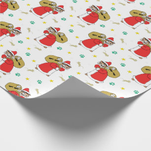 Santa Paws Cats Christmas Wrapping Paper