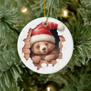 Santa Paws Ceramic Tree Decoration
