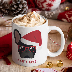 black santa christmas mugs