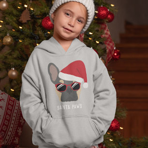 Santa Paws Christmas Blue Tan French Bulldog