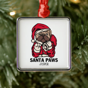 Santa Paws Christmas English Bulldog Gift Ideas Ce Metal Tree Decoration