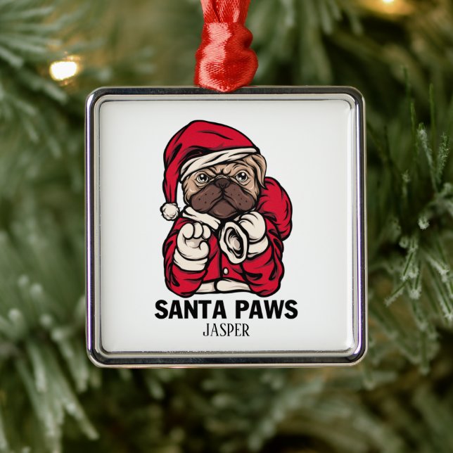 Santa Paws Christmas English Bulldog Gift Ideas Ce Metal Tree Decoration (Tree)