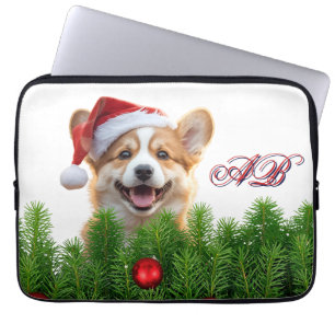 Santa Paws Corgi Holiday Laptop Design Sleeve