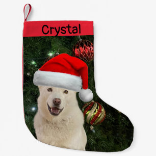 Santa Paws - Crystal the Husky Dog Personalised Small Christmas Stocking