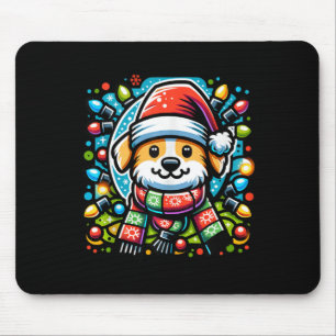 Santa Paws Cute Christmas Dog Design For Animal Lo Mouse Mat
