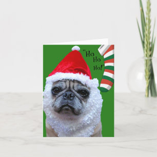 Santa-Paws Funny Pug Christmas/Holiday Card