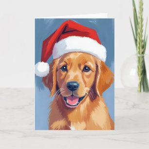 Santa Paws   Golden Retriever Puppy Christmas Card