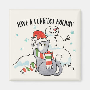 Santa Paws   Have A Purrfect Holiday Magnet