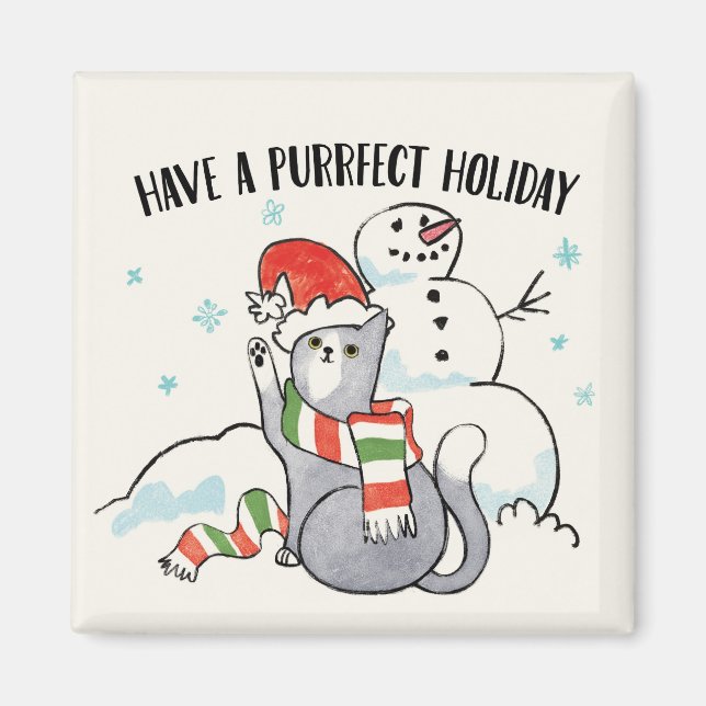 Santa Paws | Have A Purrfect Holiday Magnet (Front)