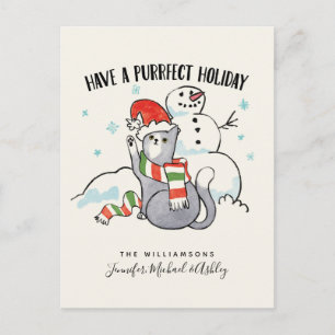 Santa Paws   Have A Purrfect Holiday Postcard