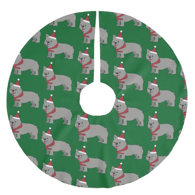Santa Paws Holiday Brushed Polyester Tree Skirt (Front)