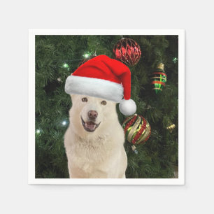 Santa Paws - Husky Dog Christmas Napkins
