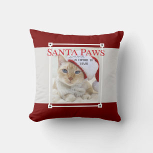 Santa Paws Is Coming To Town Christmas Cushion