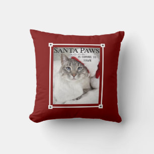 Santa Paws Is Coming To Town Christmas Cushion