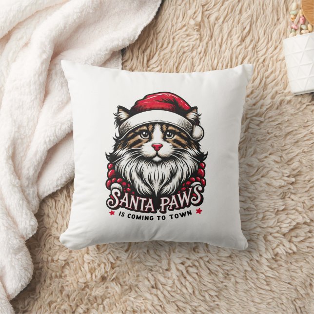 Santa Paws Is Coming To Town Cushion (Blanket)