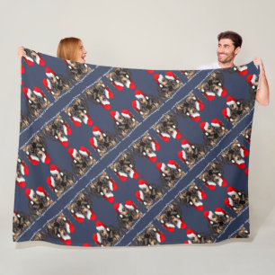 Santa Paws Is Coming To Town Cute Rottweiler Xmas Fleece Blanket