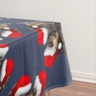 Santa Paws Is Coming To Town Cute Rottweiler Xmas Tablecloth