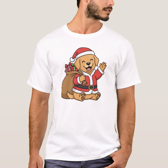Santa Paws Is Coming to Town Dog Christmas Hoodie T-Shirt (Front)