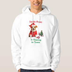 Santa Paws is Coming to Town Festive Pet Hoodie