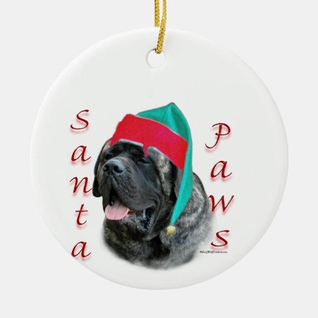 Santa Paws Mastiff Ornament (Front)