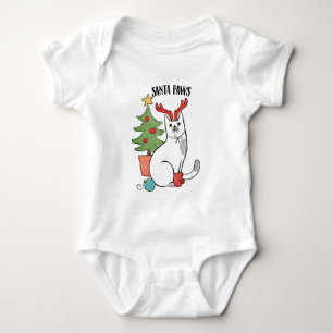 Santa Paws Reindeer Cat Baby Bodysuit