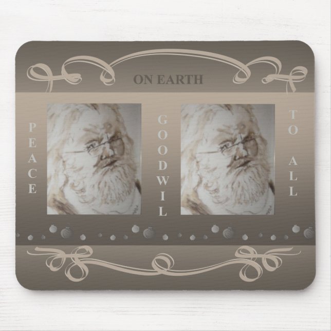Santa PEACE ON EARTH GOODWILL TO ALL Mouse Mat (Front)