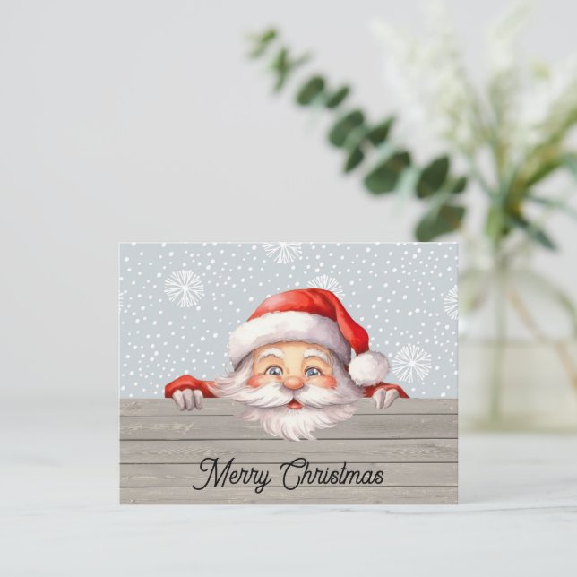 Santa Peek-a-Boo Christmas Card (Standing Front)