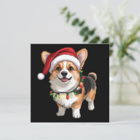 Santa Pembroke Welsh Corgi Christmas Tree Lights 