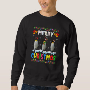 Santa Penguin Animals Merry Christmas Pajama Sweatshirt