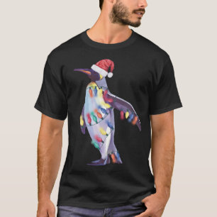 Santa Penguin Christmas Lights Penguin Lover Chris T-Shirt