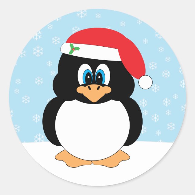 Santa Penguin Christmas Stickers (Front)