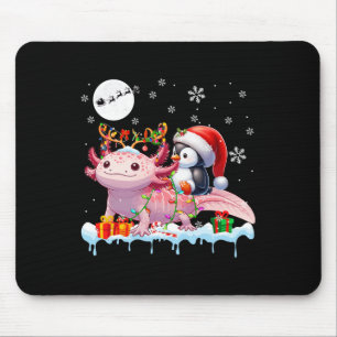 Santa Penguin Riding Axolotl Reindeer Christmas Se Mouse Mat