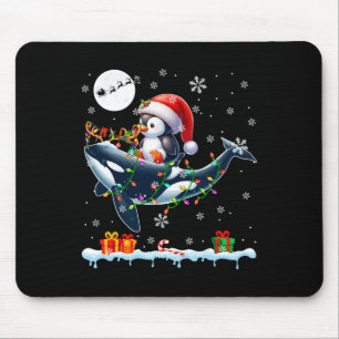 Santa Penguin Riding Orca Reindeer Christmas Sea A Mouse Mat