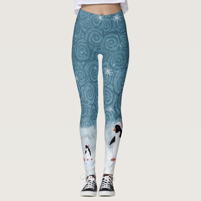 Santa Penguins Leggings (Front)